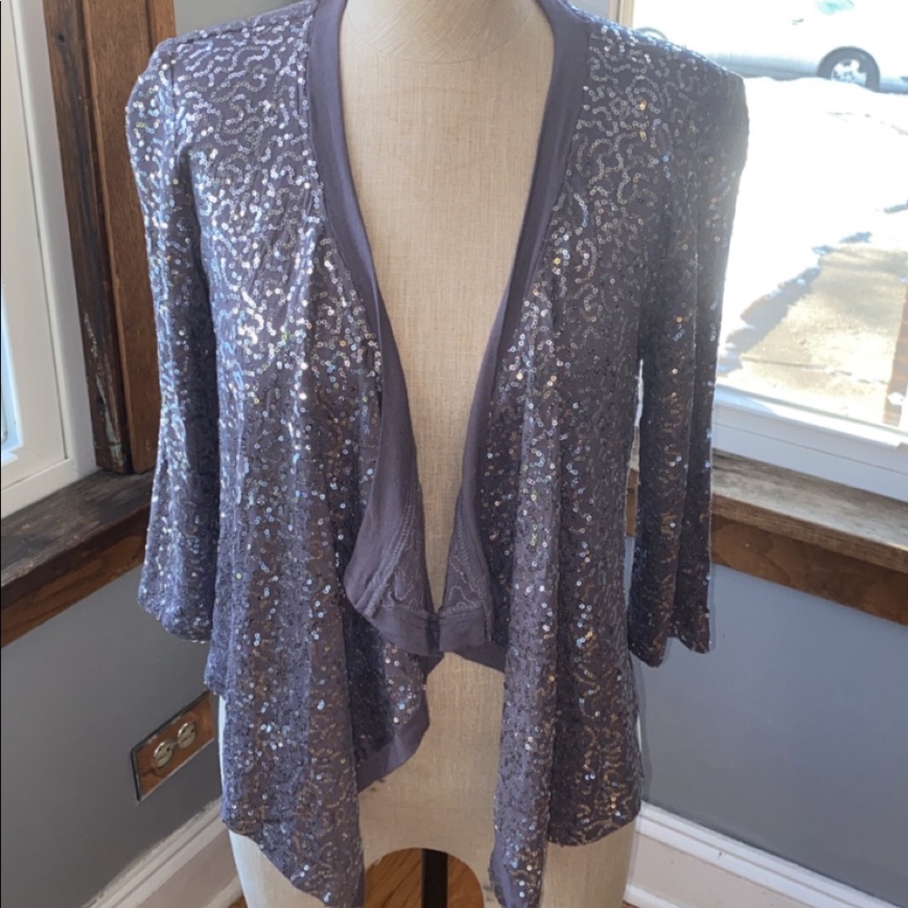 Sequined gray sweater